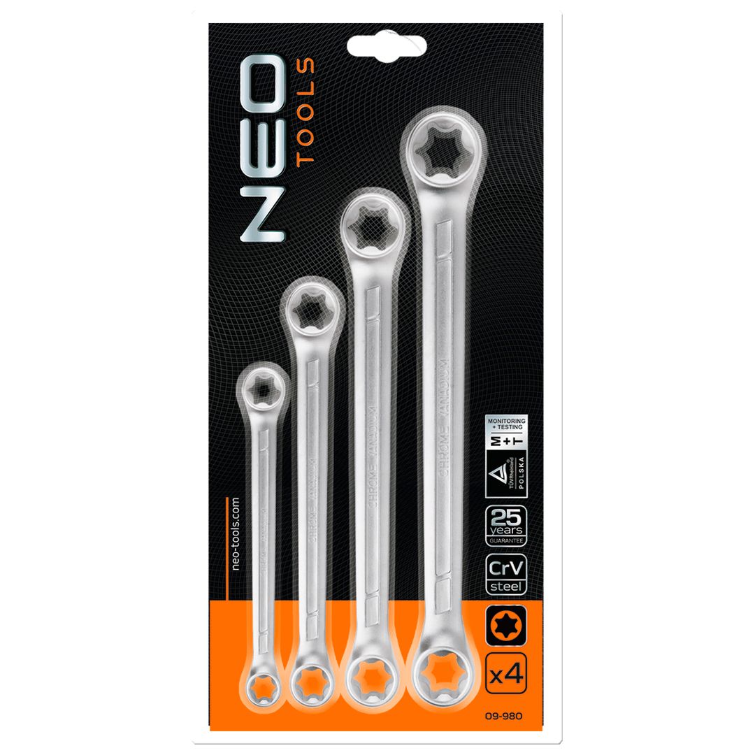 Torx T6-T24 žiediniai veržliarakčiai, 4 vnt. rinkinys. - gaukdaugiau.lt