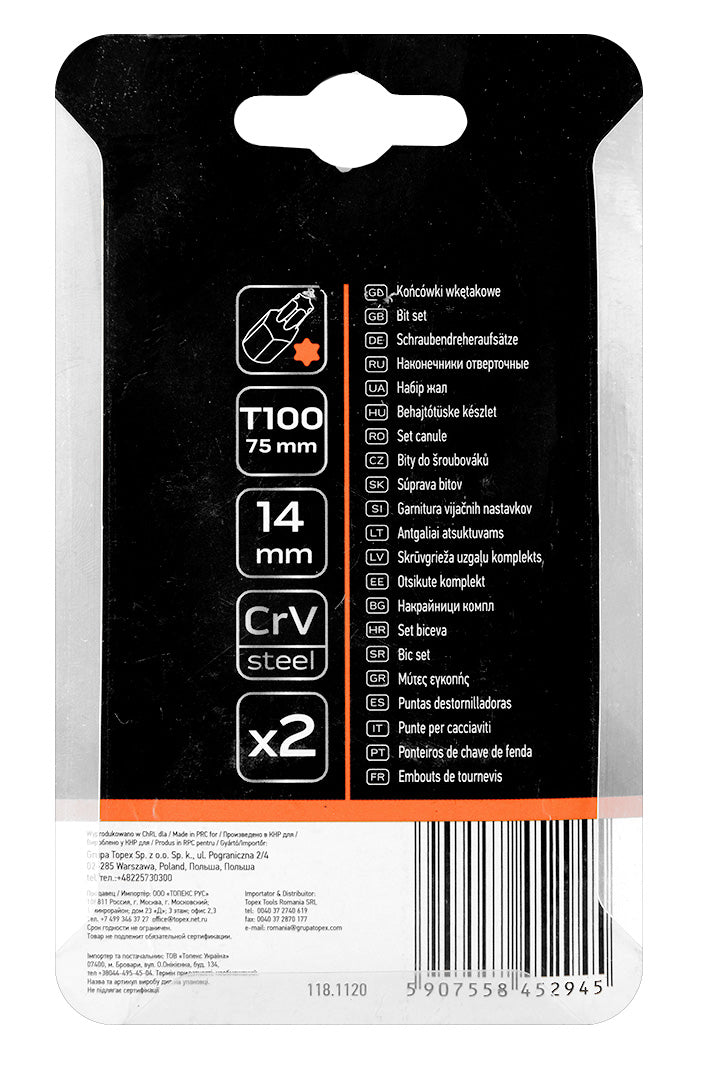 TORX antgalis T100 x 75 mm, S2 x 2 vnt. - gaukdaugiau.lt
