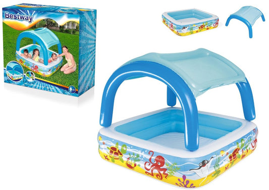 Pūstamasis baseinas vaikams su stogeliu 140 x 140 x 114 cm PremiumLine 52192 - gaukdaugiau.lt