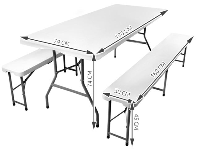 Sodų sulankstomas stalas 180 cm + 2 suolai - gaukdaugiau.lt