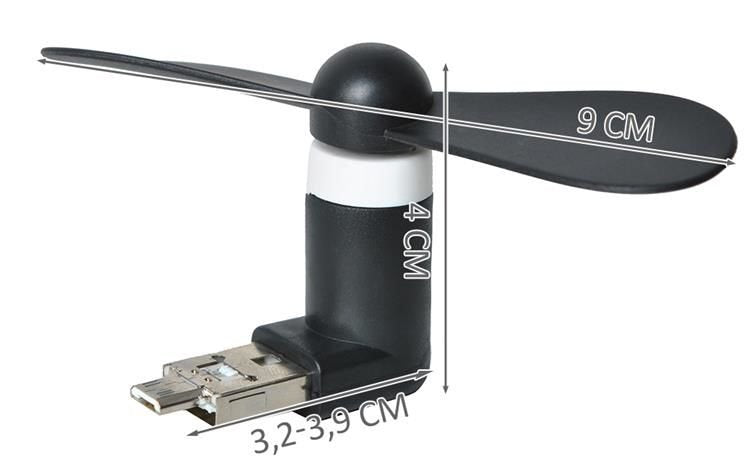 Mikro USB ventiliatorius juodas - gaukdaugiau.lt