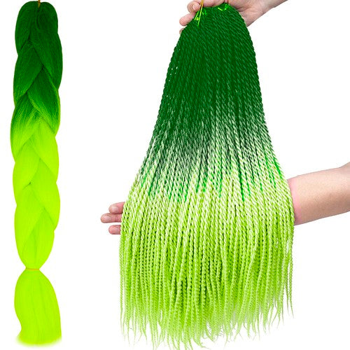 Sintetinės plaukų pynės ombre green/neo - gaukdaugiau.lt