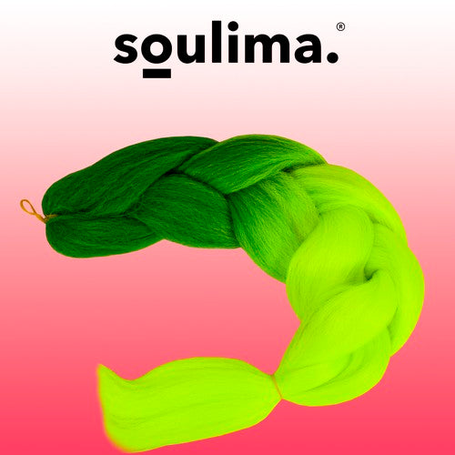 Sintetinės plaukų pynės ombre green/neo - gaukdaugiau.lt