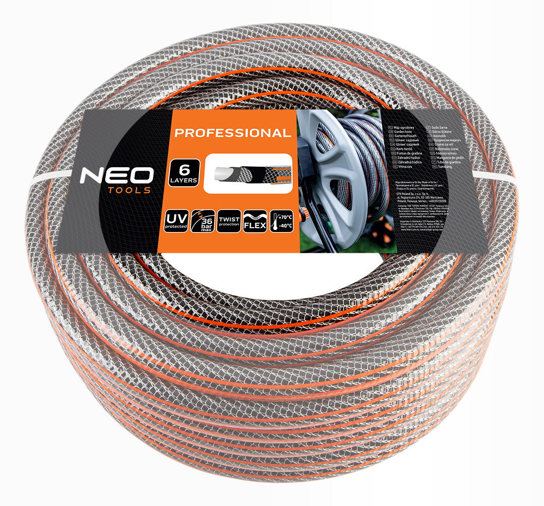 Sodo žarna 1/2"x50m, 6 sluoksnių NEO PROFESSIONAL - gaukdaugiau.lt