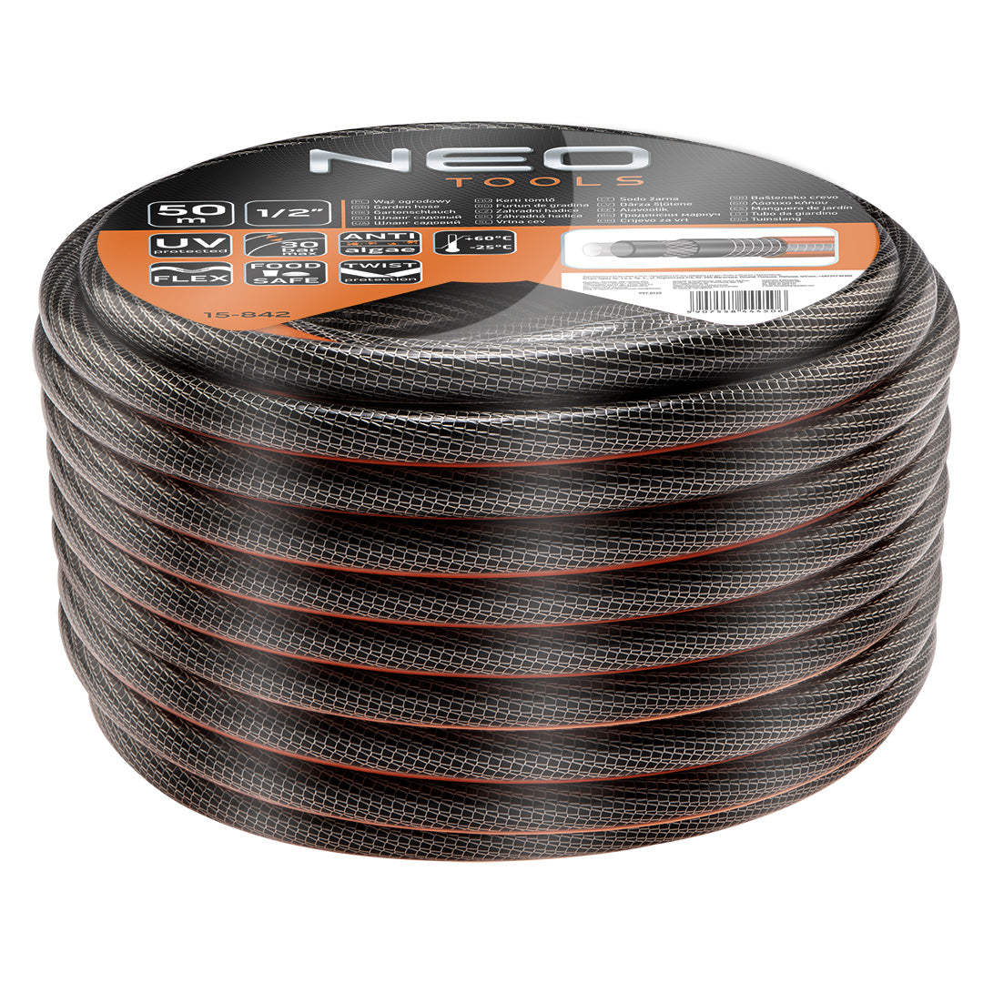 Sodo žarna 1/2"x50m, 6 sluoksnių NEO PROFESSIONAL - gaukdaugiau.lt