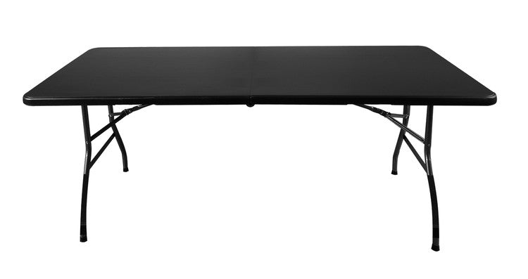 Sodo sulankstomas stalas 180 cm + 2 suolai - juodas - gaukdaugiau.lt