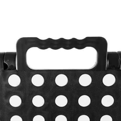 Juodai balta sulankstoma taburetė, 39 cm - gaukdaugiau.lt