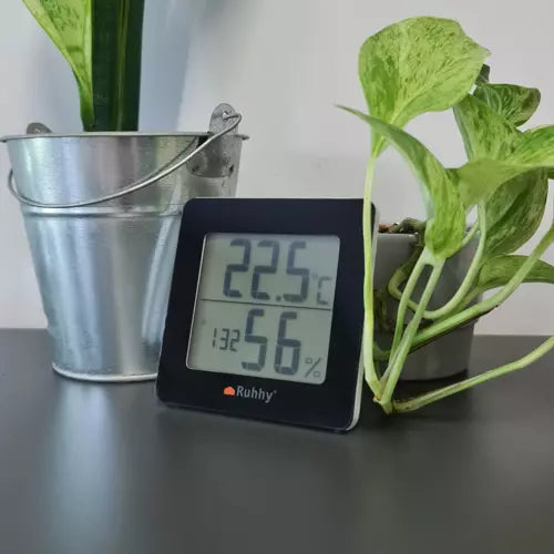 Termometras/Higrometras Su LCD Ekranu Ir Laikrodžiu - gaukdaugiau.lt
