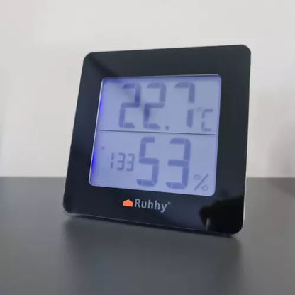 Termometras/Higrometras Su LCD Ekranu Ir Laikrodžiu - gaukdaugiau.lt