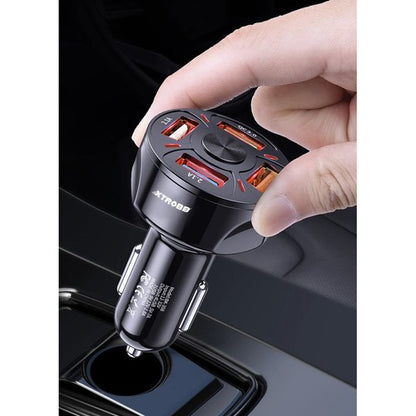 4x USB Automobilinis Įkroviklis + Laidas Su Greitu Įkrovimu - gaukdaugiau.lt