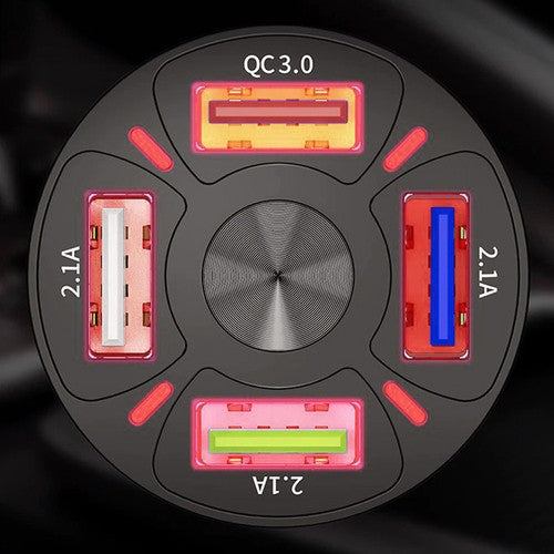 4x USB Automobilinis Įkroviklis + Laidas Su Greitu Įkrovimu - gaukdaugiau.lt