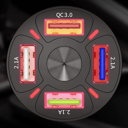 4x USB Automobilinis Įkroviklis + Laidas Su Greitu Įkrovimu - gaukdaugiau.lt