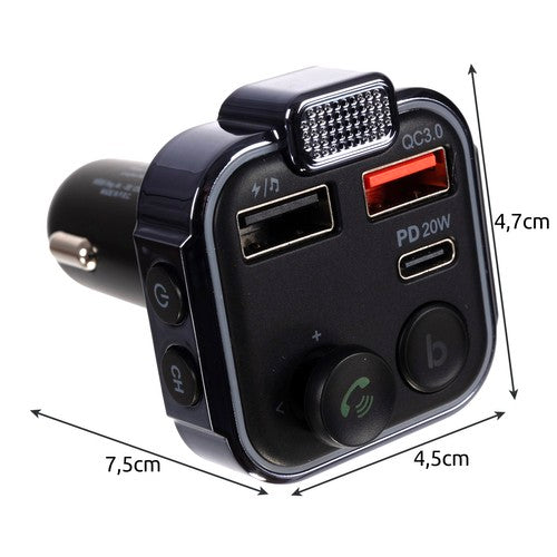 FM Bluetooth Siųstuvas/Įkroviklis Automobiliams 12V-24V - gaukdaugiau.lt