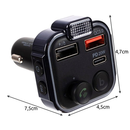 FM Bluetooth Siųstuvas/Įkroviklis Automobiliams 12V-24V - gaukdaugiau.lt