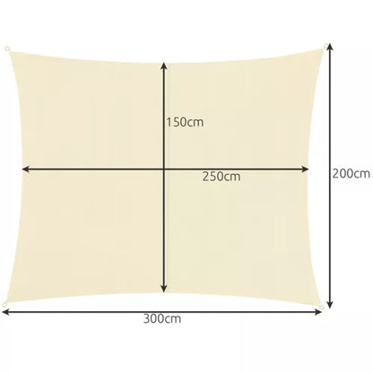 Šešėlinė burė 3x2m - smėlio spalvos Premium - gaukdaugiau.lt