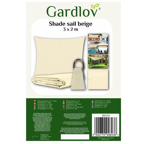 Šešėlinė burė 3x2m - smėlio spalvos Premium - gaukdaugiau.lt