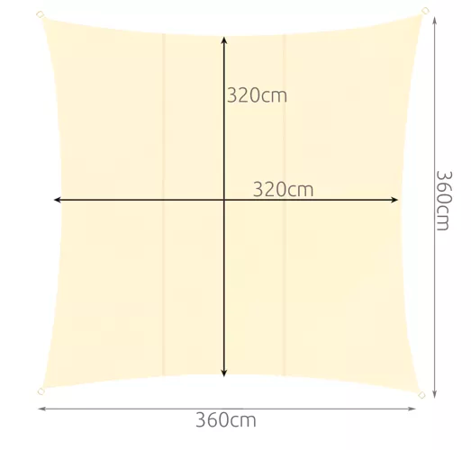 Šešėlinė burė 3,6x3,6 m Premium - gaukdaugiau.lt