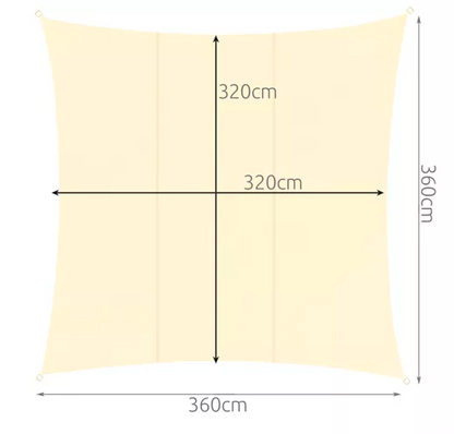 Šešėlinė burė 3,6x3,6 m Premium - gaukdaugiau.lt