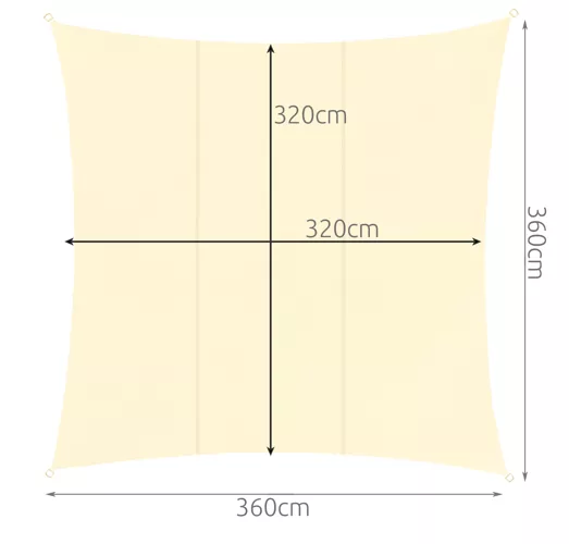 Saulės užuovėja 3,6x3,6m PremiumLine 23165 - gaukdaugiau.lt