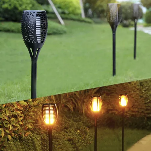 Sodinė saulės energijos lempa – fakelas 23559 - gaukdaugiau.lt
