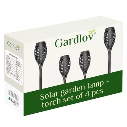 Sodinė saulės energijos lempa - deglas, rinkinys 4 vnt., dydis 23560 - gaukdaugiau.lt