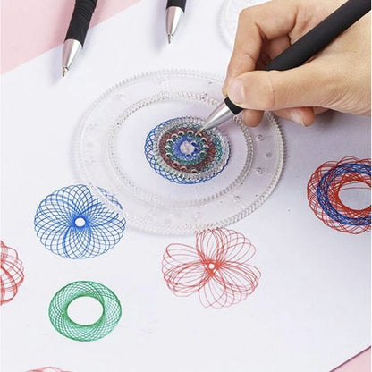 Piešimo Rinkinys - Spirografas Su 22 Šablonais - gaukdaugiau.lt