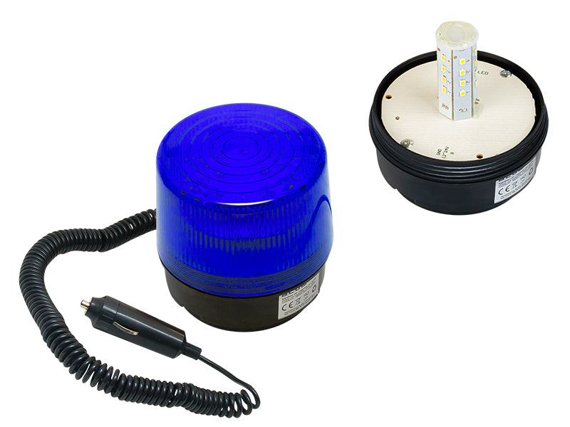 26-428# LED optinis signalizatorius 12v magnetinis mėlynas - gaukdaugiau.lt
