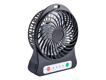 44-501# Stalo ventiliatorius 10cm usb+akumuliatorius juodas - gaukdaugiau.lt