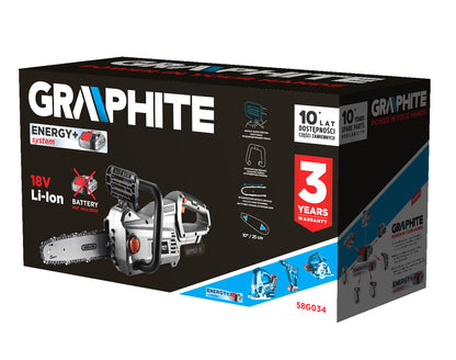 "Ak Energy+" 18V Li-Ion grandininis pjūklas, 10 colių (250 mm) skersmuo, be akumuliatoriaus - gaukdaugiau.lt