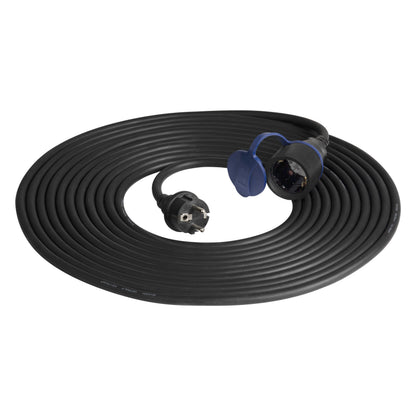 Dirbtinis ilgintas apsaugos laipsniu IP44, 1x2P+Z 10 m, alyvai atsparus guminias laidas H07RN-F 3x1,5 mm², 230 V kintamosios srovės/16 A, Schuko lizdas - gaukdaugiau.lt