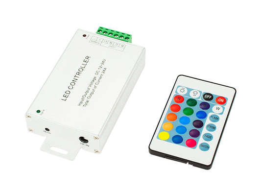 70-962# RGB LED juostų valdiklis su 24 mygtukų IR pulteliu - gaukdaugiau.lt