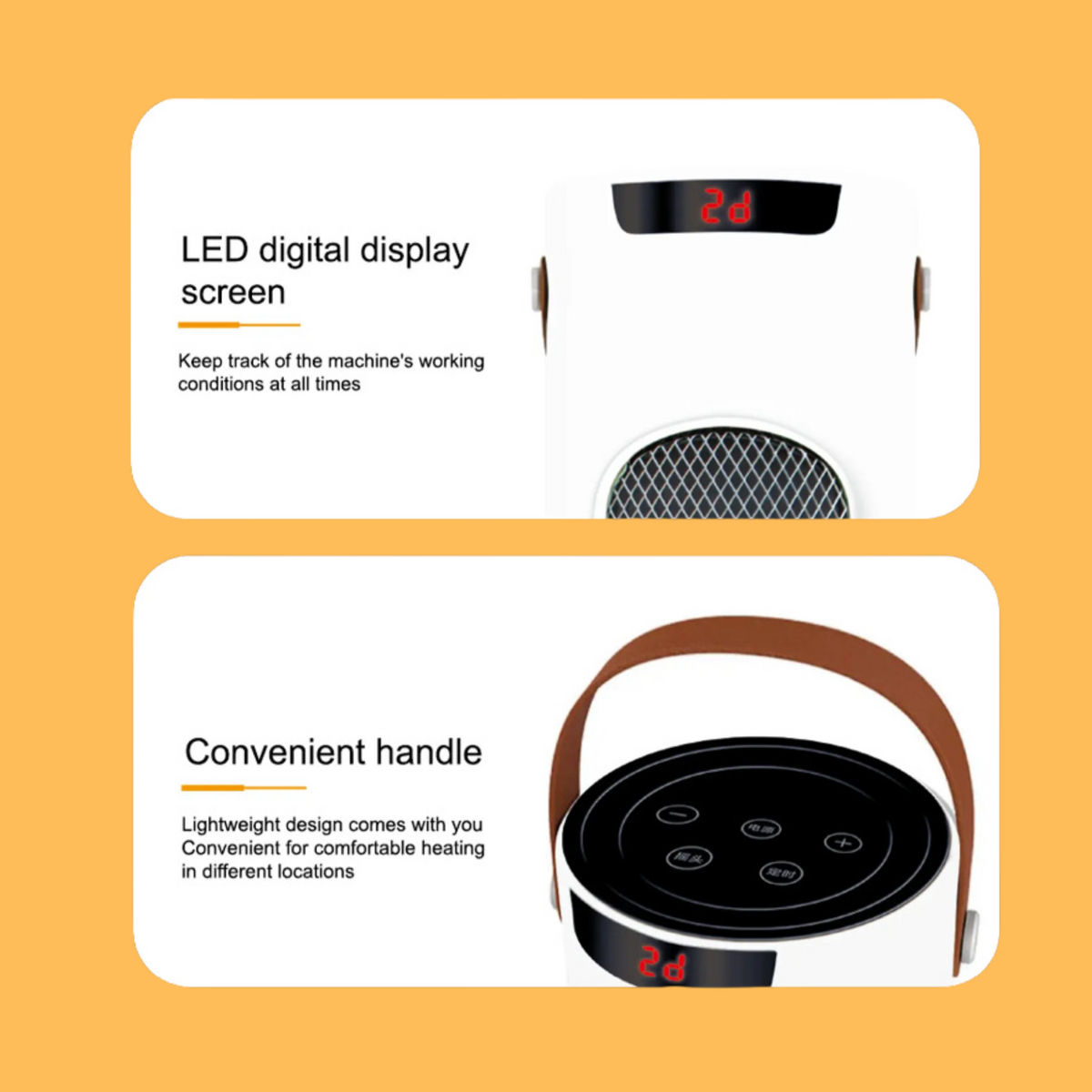 2-in-1 Ventiliatorinis Šildytuvas su Vėsinimo Funkcija ir LED Skaitmeniniu Ekranu 1500W - gaukdaugiau.lt