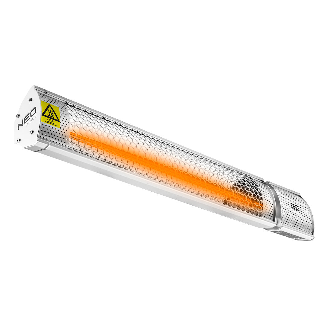 2000W šildytuvas, IP55, auksinės halogeninės lempos šildymo elementas, pultelis, 2 galios reguliavimo lygiai - gaukdaugiau.lt