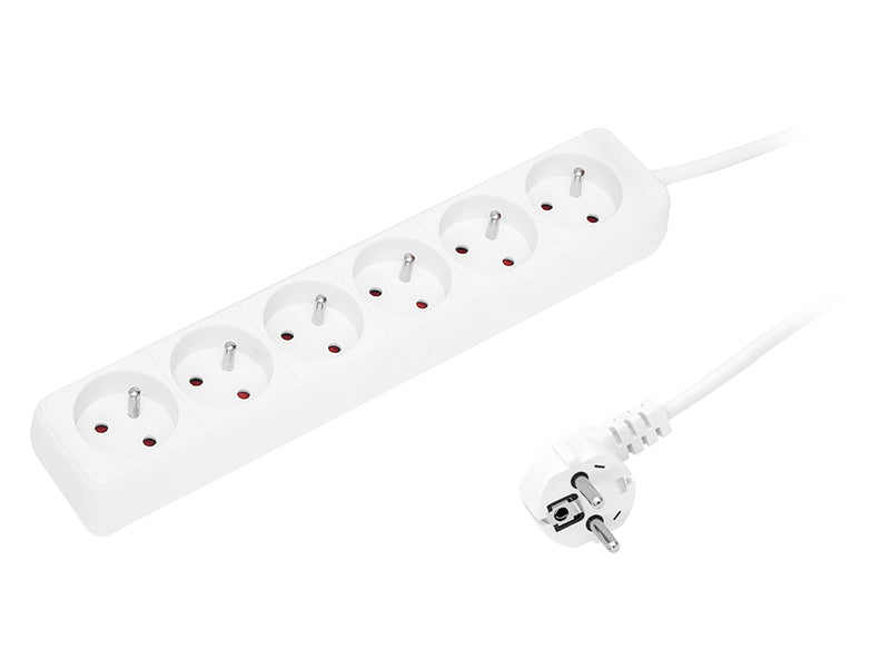 98-721# Tinklo pratęsiklis PR-670P 6 lizdai su įžeminimu 3m baltas 3x1,5mm - gaukdaugiau.lt