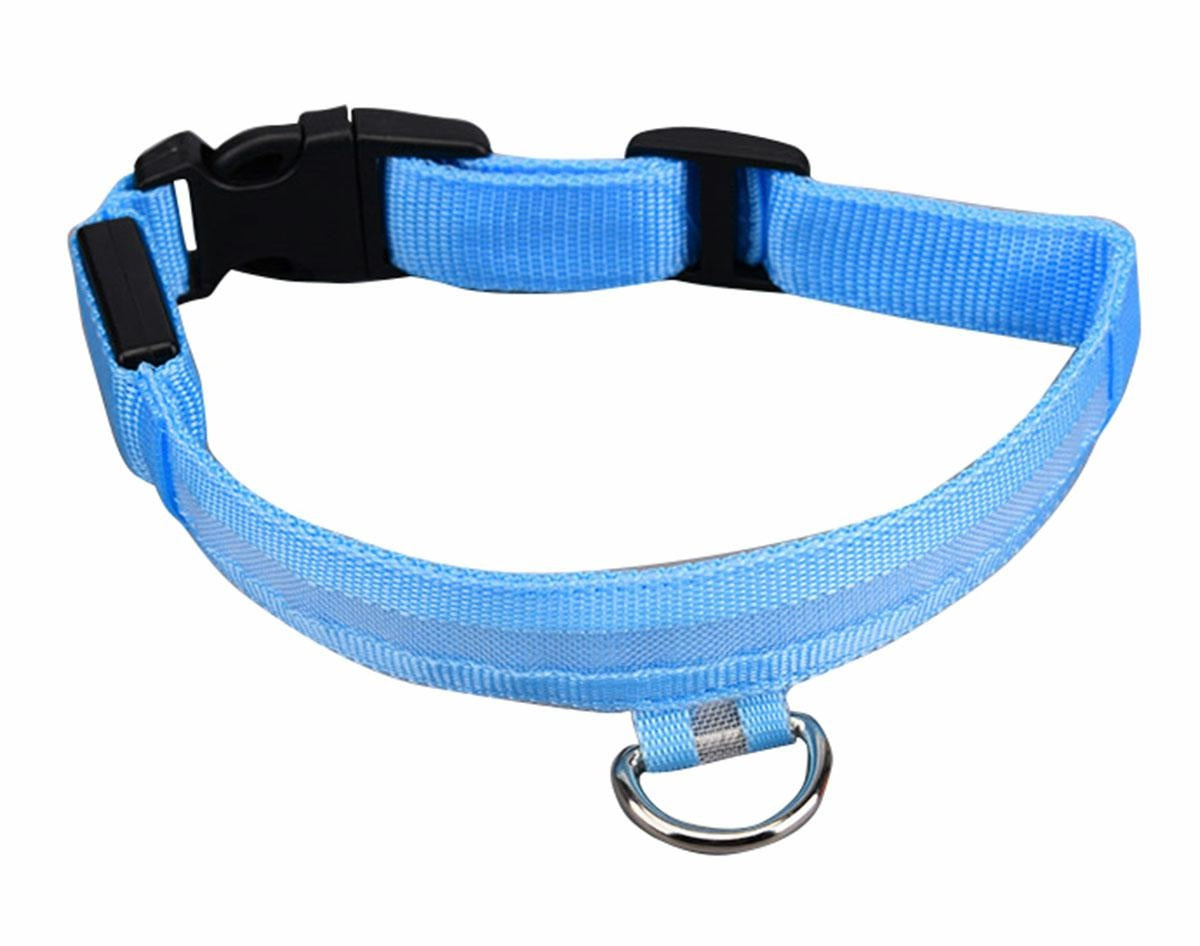 LED Apšvietimo Apykaklė 32-37cm Mėlyna – Švytintis Antkaklis - gaukdaugiau.lt