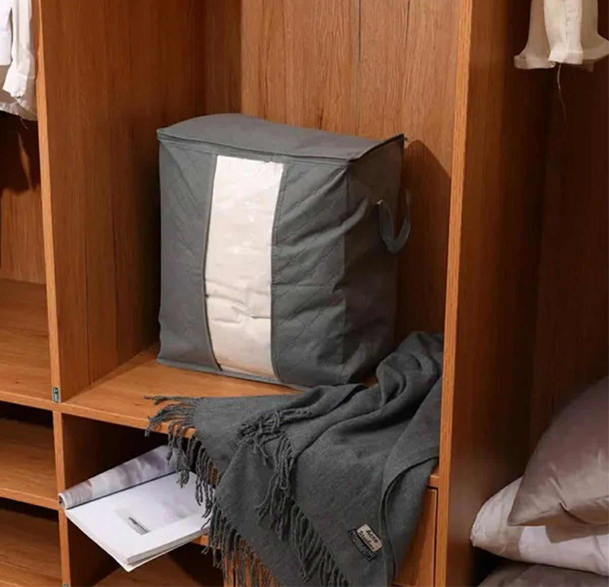 Drabalinis rūbų ir patalynės organizatorius 48x47x27 - gaukdaugiau.lt