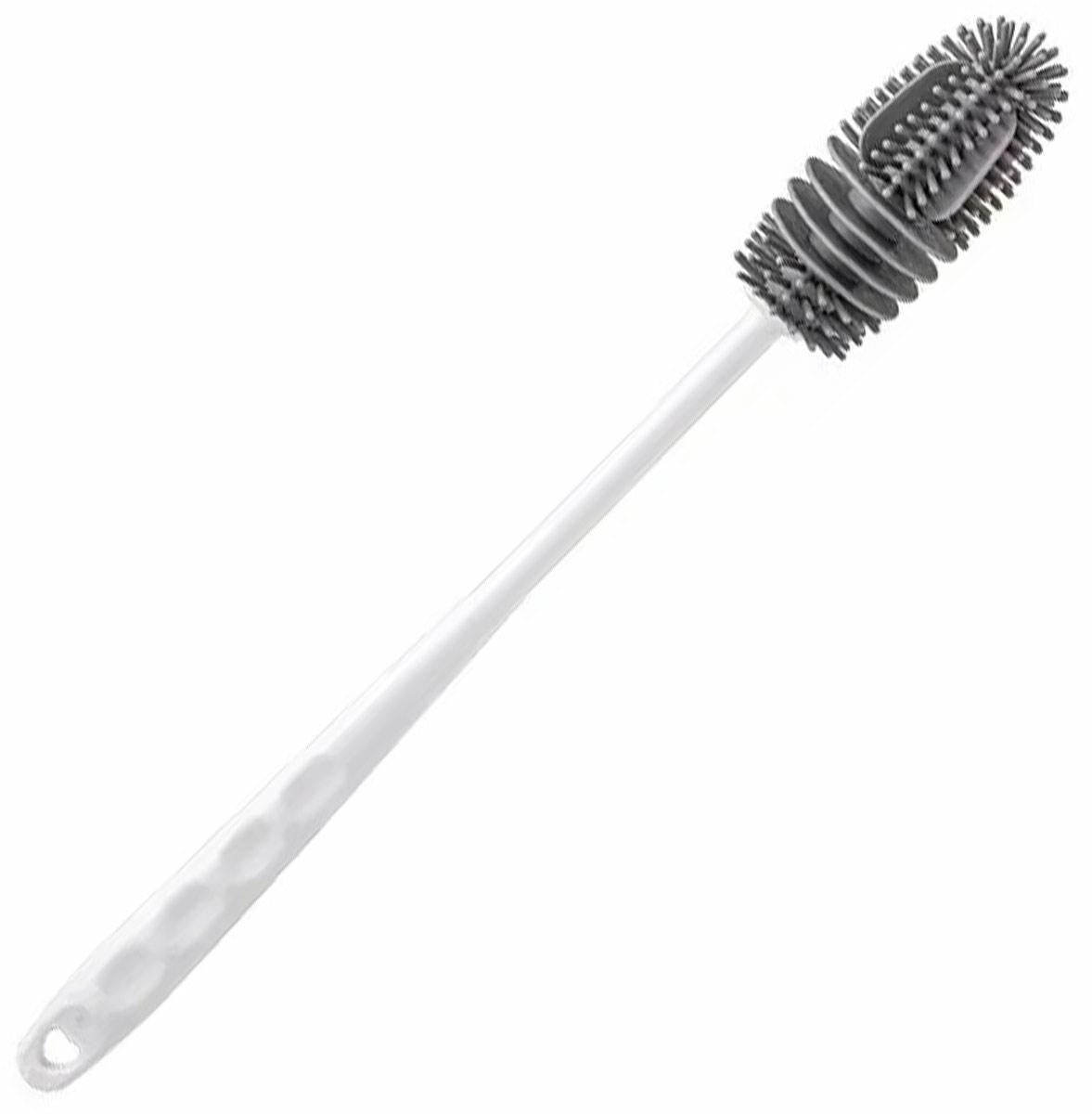 SILIKONINIS ŠEPETĖLIS SKALBIMUI 27 CM BUTELIUKAS BALTAS - gaukdaugiau.lt