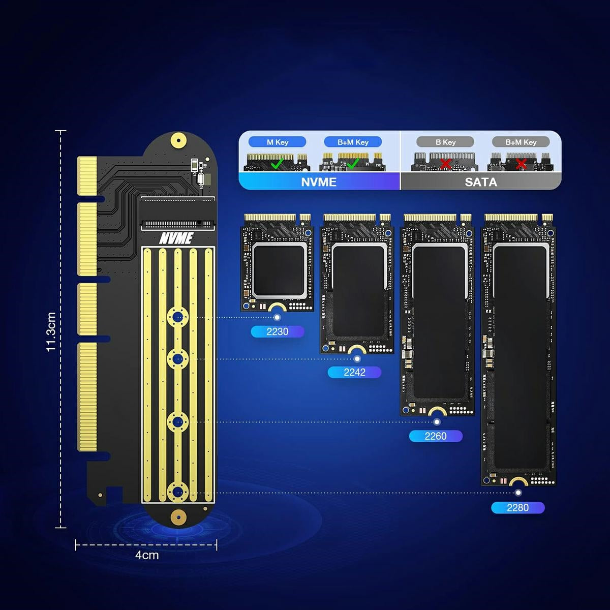 PCI-E x16 ADAPTERIS - M.2 NVMe - gaukdaugiau.lt