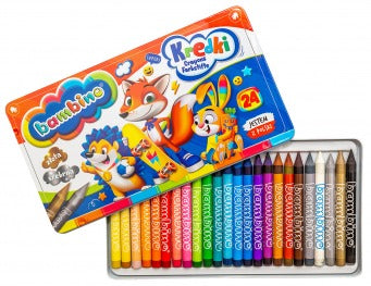BAMBINO kreidelės metalinėje dėžutėje 24 spalvos - gaukdaugiau.lt