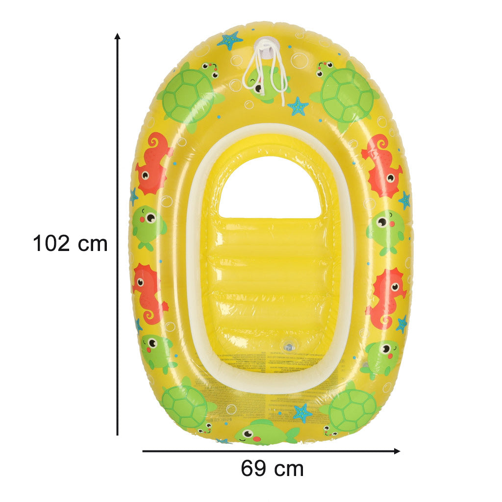 AquaLuxe 34037 pripučiamų pontoninių valčių čiužinys geltonas 3-6 metų