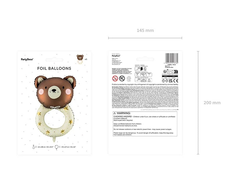 Folijos balionas Rattle bear 45cm x 67cm - gaukdaugiau.lt