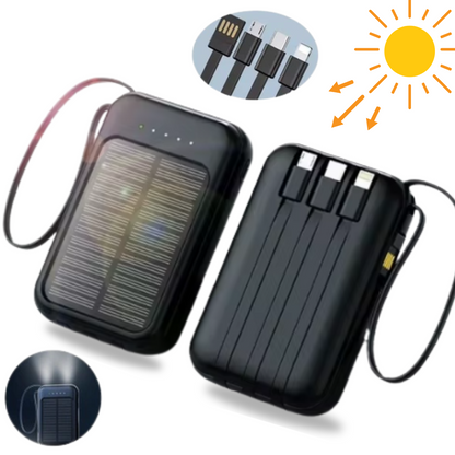 Keturių funkcijų saulės energijos baterijos įkroviklis powerbankas – 10000 mAh - gaukdaugiau.lt