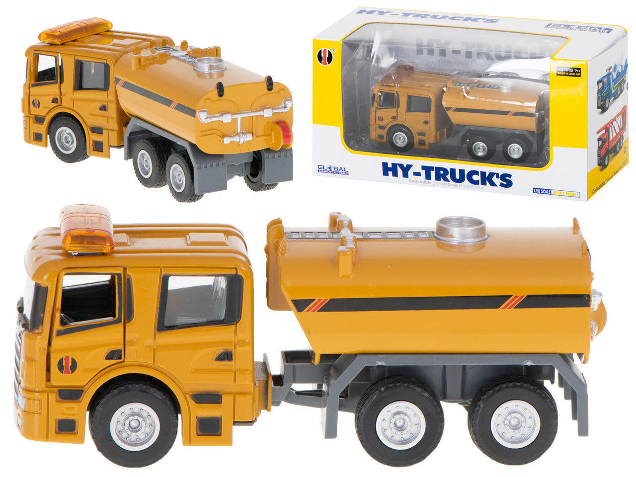 Cisternų sunkvežimio metalinis liejimo modelis 1:50 HY-TRUCK'S