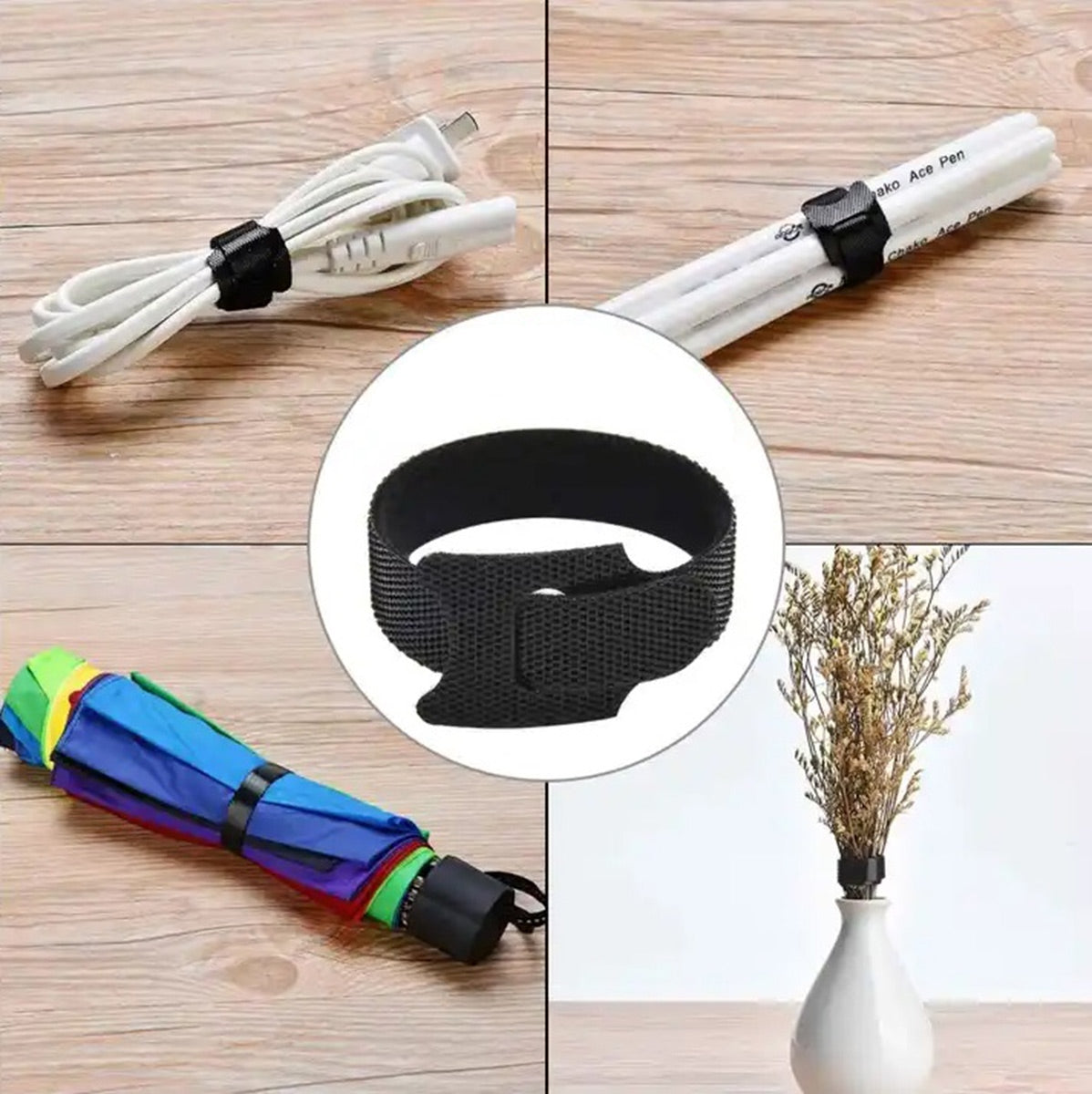 VELCRO SPAUSTUVŲ JUOSTOS KABELIAMS 50 SZT - gaukdaugiau.lt