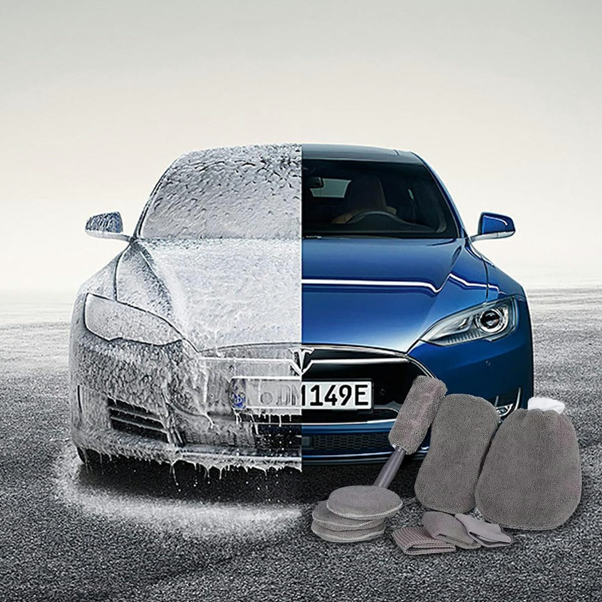 Automobilių Plovimo Rinkinys 9CZ – 9 Priedai Valymui - gaukdaugiau.lt