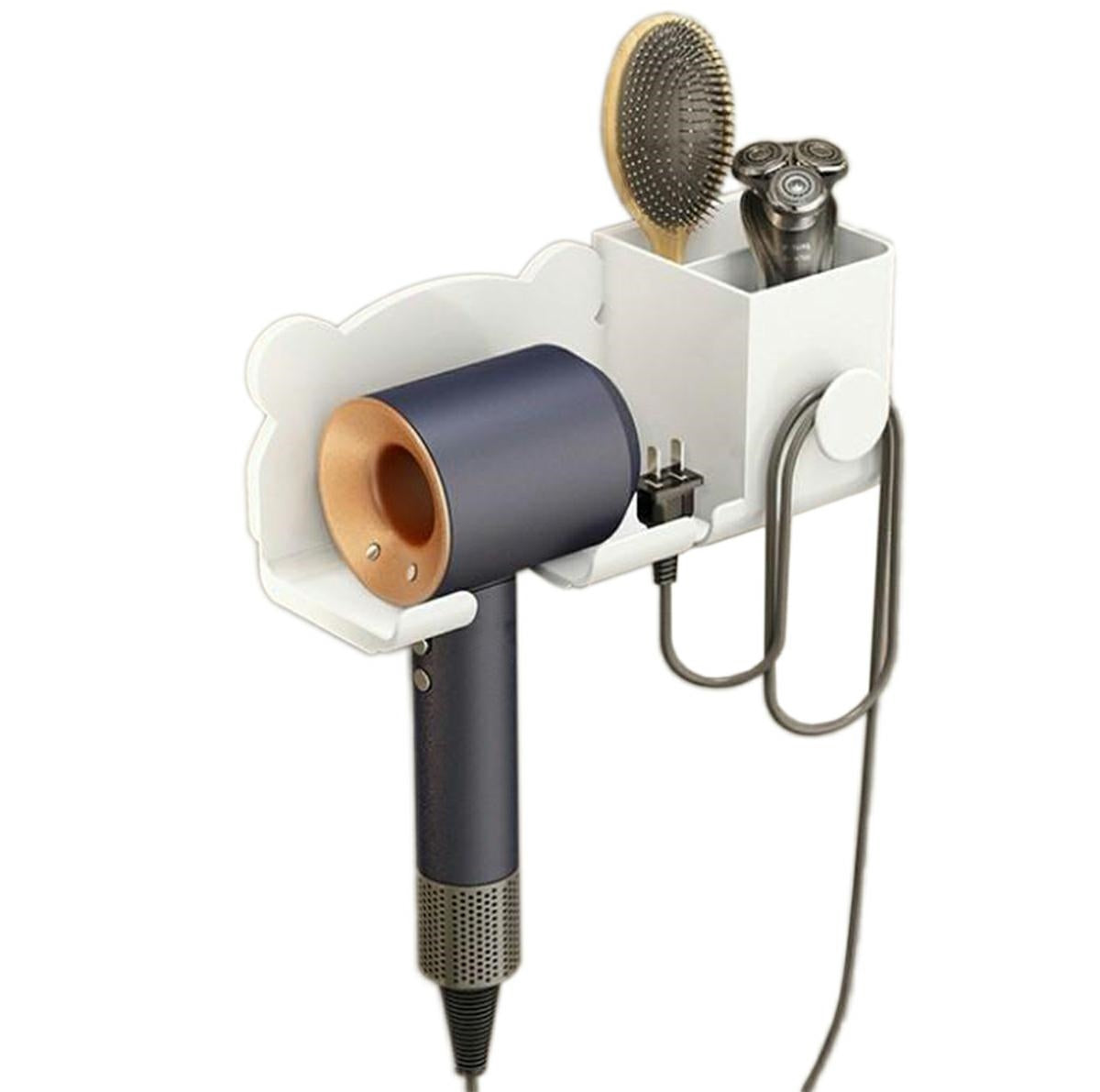 Sieninis plaukų džiovintuvo laikiklis baltas - gaukdaugiau.lt