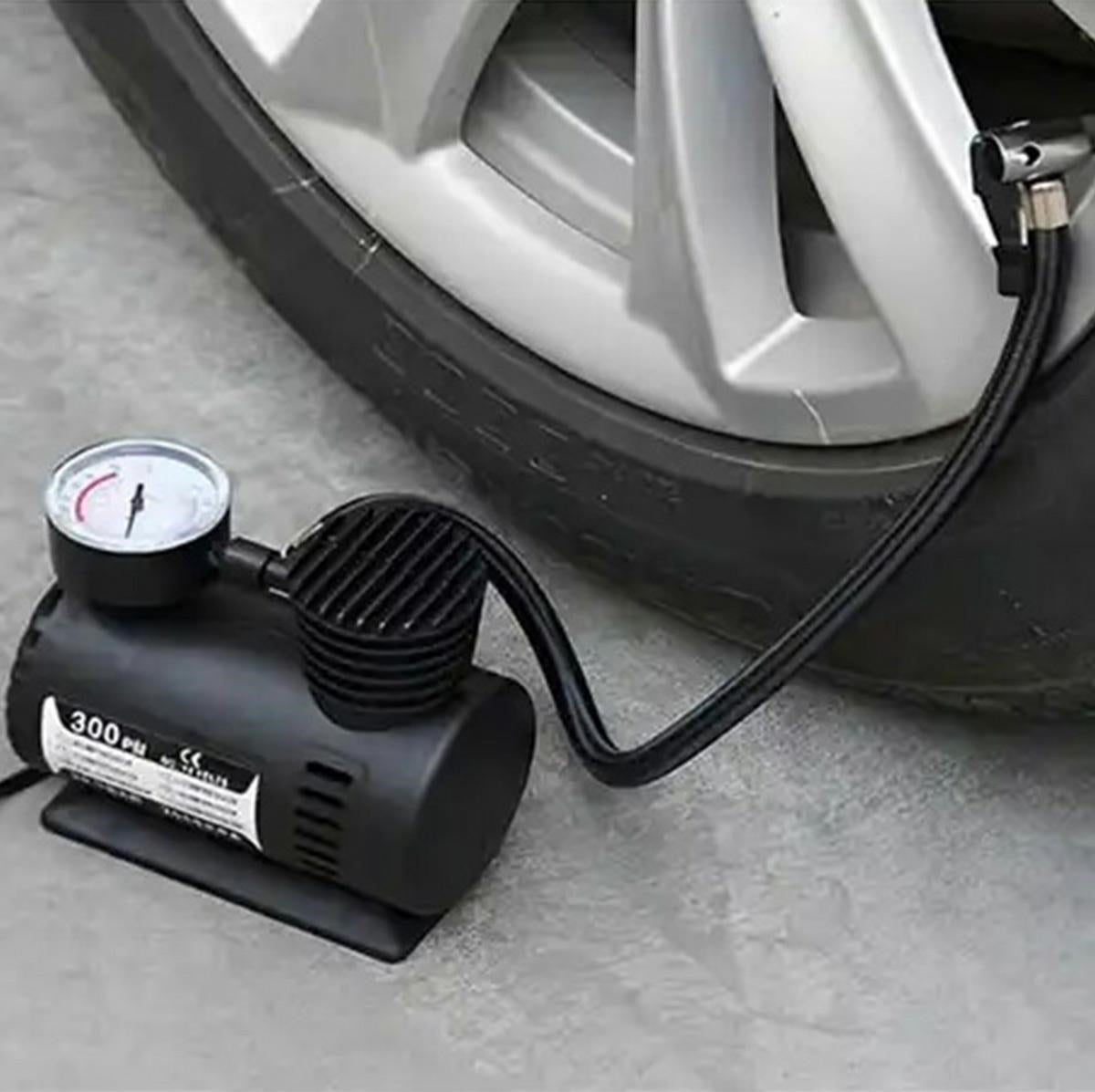 Automobilių Kompresorius 12V su Manometru ir Antgaliais - gaukdaugiau.lt