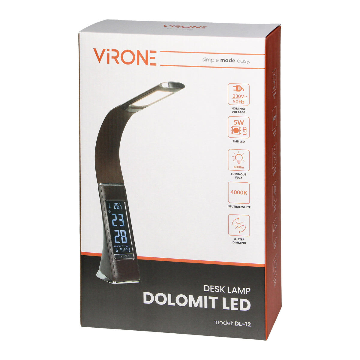 DOLOMIT LED 5W, stalinis lauko lemputė su žadintuvu, 400lm, 4000K, ruda - gaukdaugiau.lt