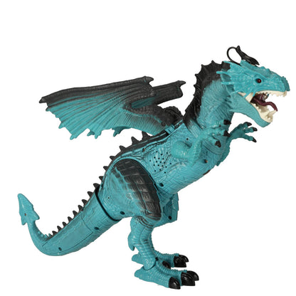 RC dinozauras valdomas drakonas - eina riaumoja riaumoja kvėpuoja garais 41 cm