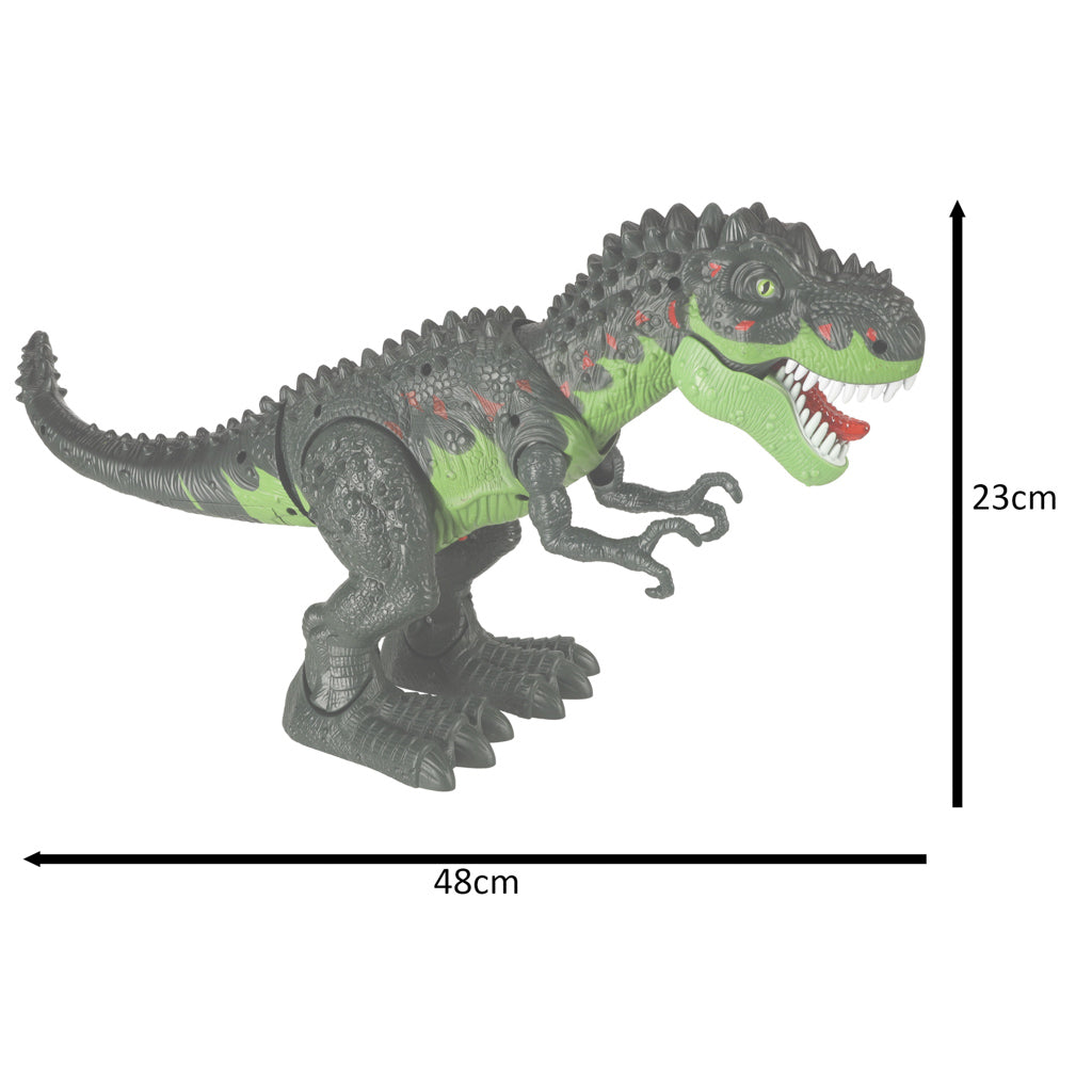 T-REX elektroniniai dinozauro pasivaikščiojimai riaumoja žaliai